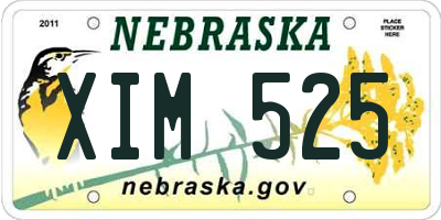 NE license plate XIM525
