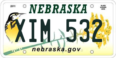 NE license plate XIM532