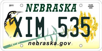 NE license plate XIM535