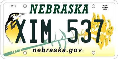 NE license plate XIM537
