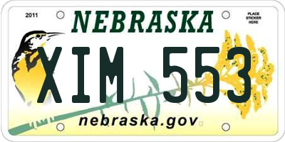 NE license plate XIM553