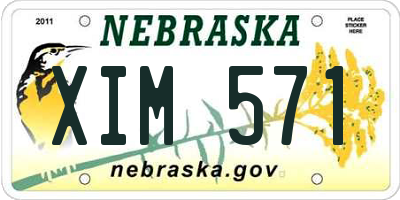 NE license plate XIM571