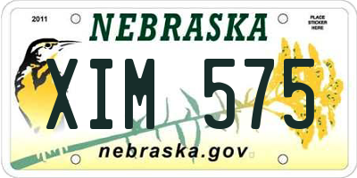 NE license plate XIM575