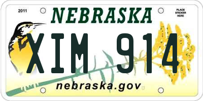 NE license plate XIM914