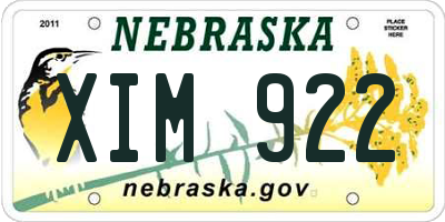 NE license plate XIM922