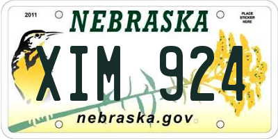 NE license plate XIM924