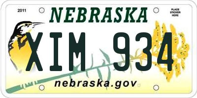 NE license plate XIM934