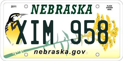 NE license plate XIM958