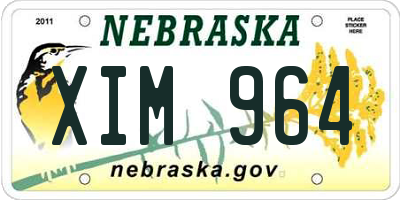 NE license plate XIM964