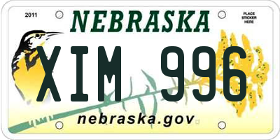 NE license plate XIM996