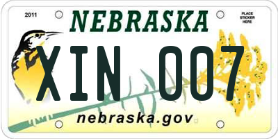 NE license plate XIN007