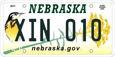 NE license plate XIN010