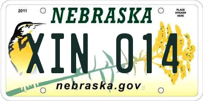 NE license plate XIN014