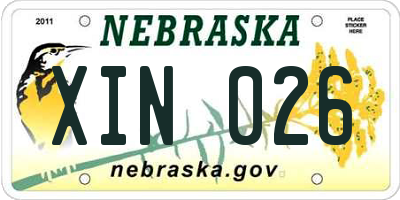 NE license plate XIN026