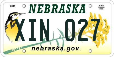 NE license plate XIN027