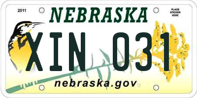 NE license plate XIN031