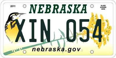 NE license plate XIN054