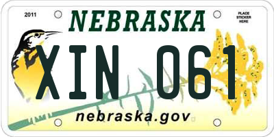 NE license plate XIN061