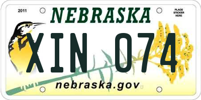 NE license plate XIN074