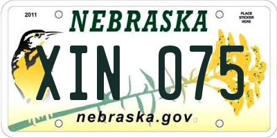 NE license plate XIN075
