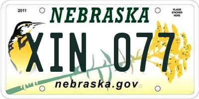 NE license plate XIN077