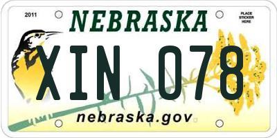 NE license plate XIN078