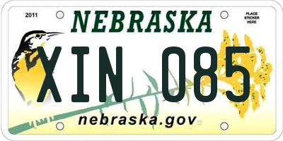 NE license plate XIN085