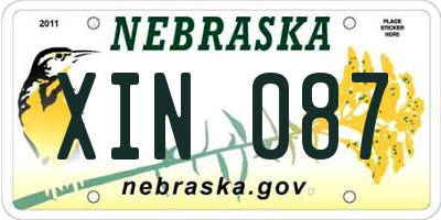 NE license plate XIN087