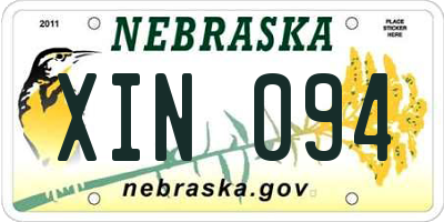 NE license plate XIN094
