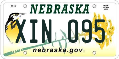 NE license plate XIN095