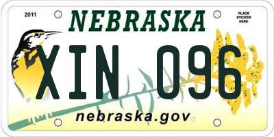 NE license plate XIN096