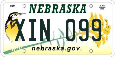 NE license plate XIN099