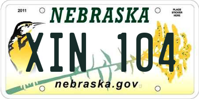 NE license plate XIN104