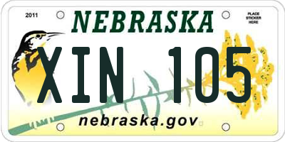 NE license plate XIN105