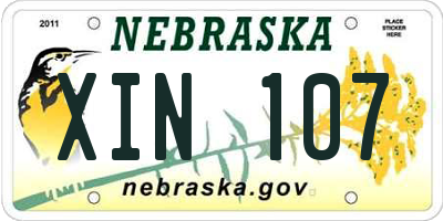 NE license plate XIN107