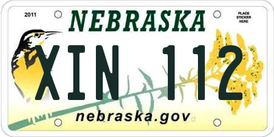 NE license plate XIN112