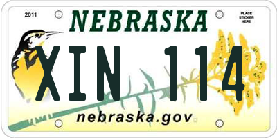 NE license plate XIN114
