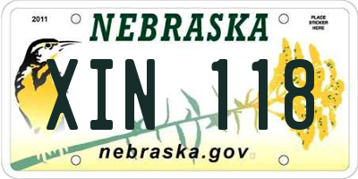 NE license plate XIN118