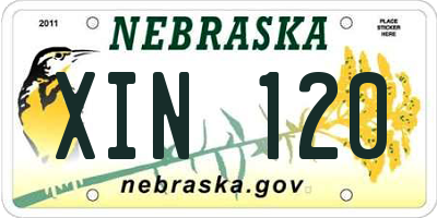 NE license plate XIN120