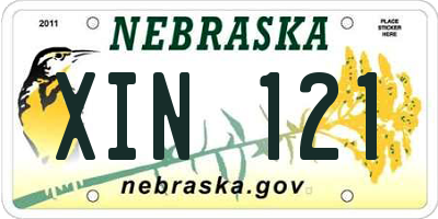 NE license plate XIN121