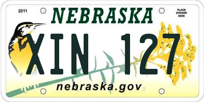 NE license plate XIN127