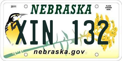 NE license plate XIN132
