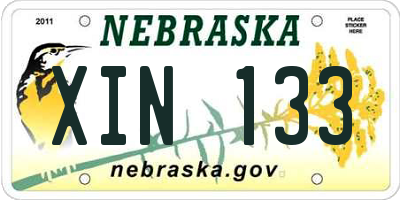 NE license plate XIN133