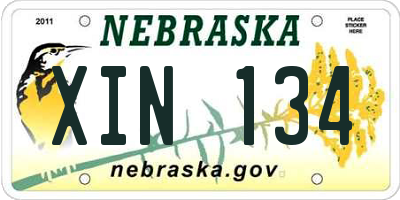 NE license plate XIN134
