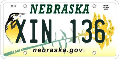 NE license plate XIN136