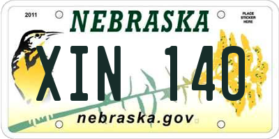 NE license plate XIN140