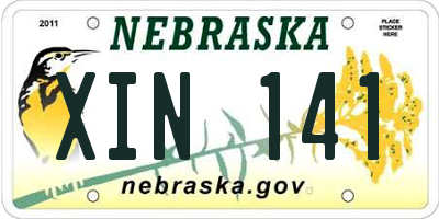 NE license plate XIN141