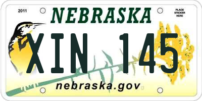NE license plate XIN145