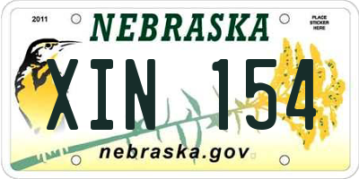 NE license plate XIN154