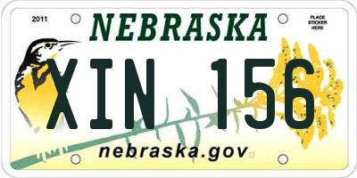 NE license plate XIN156
